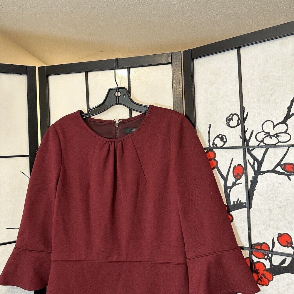 J.Crew Solid Wine Red Lined Ponte Stretch Bell Sl… - image 6